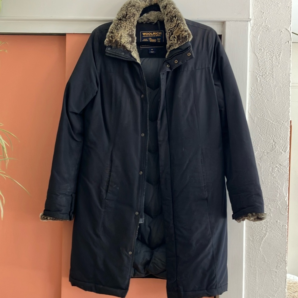 Woolrich fur lined down coat